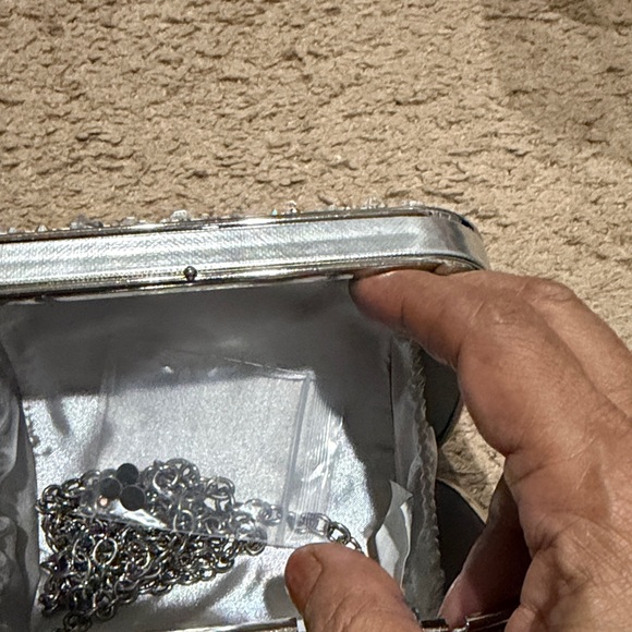 Aldo Silver Rhinestone Clutch - Picture 5 of 9